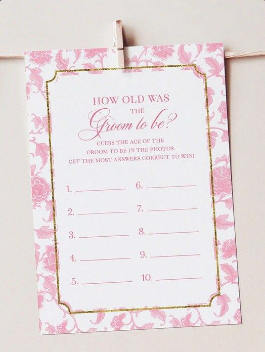 Bridal Shower Games Printed - Pink Toile Chinoiserie Game Cards (20 printed cards, Guess Who Said It)