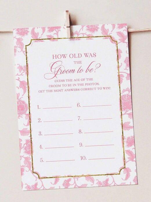 Bridal Shower Games Printed - Pink Toile Chinoiserie Game Cards (20 printed cards, Guess Who Said It)