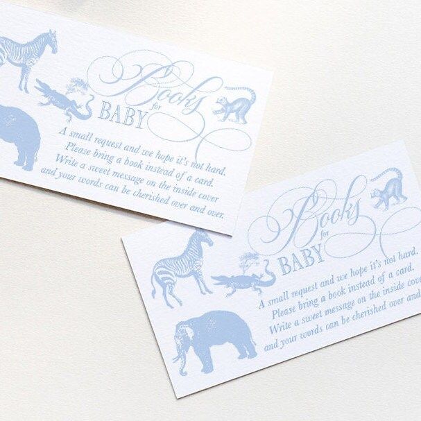Safari Toile Boy Baby Shower Book Request Insert Card - Boy Baby Sprinkle - Matching Printables INSTANT DOWNLOAD - Classic Boy