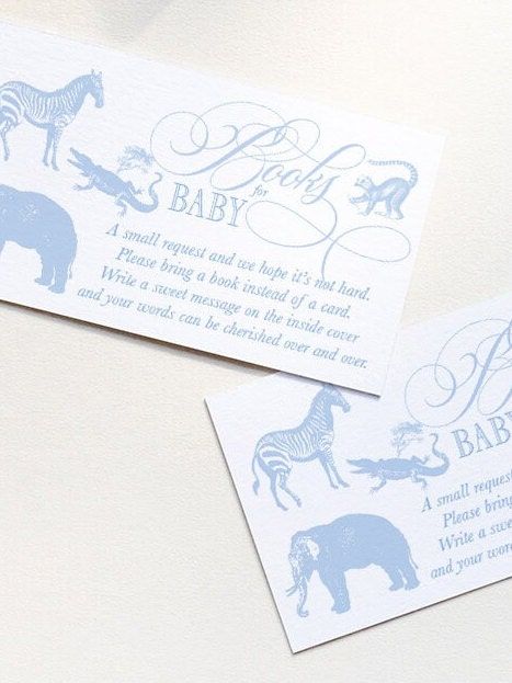 Safari Toile Boy Baby Shower Book Request Insert Card - Boy Baby Sprinkle - Matching Printables INSTANT DOWNLOAD - Classic Boy