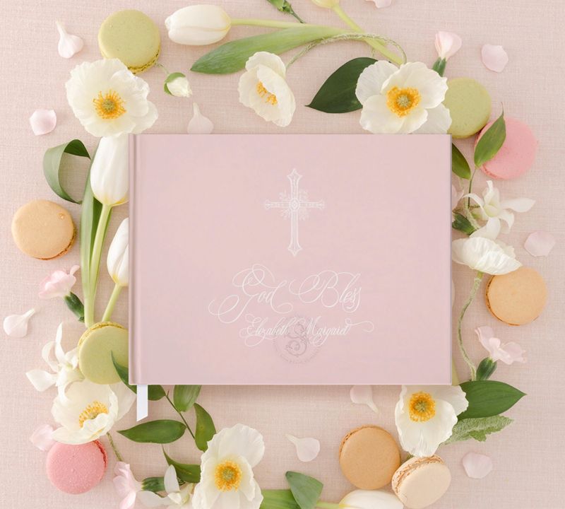 Guest Book for Girl Baptism or First Holy Communion Personalized