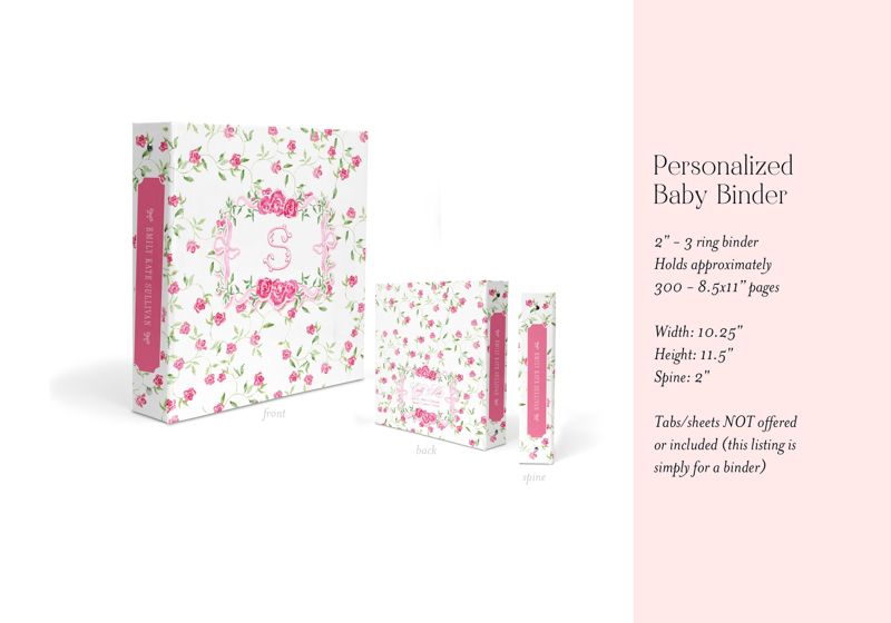 Baby Girl Memory Binder - Newborn Memory Book - Blank Baby Book - Custom 3 Ring Binder - Baby Shower Gift - Newborn Baby Gift- Guestbook