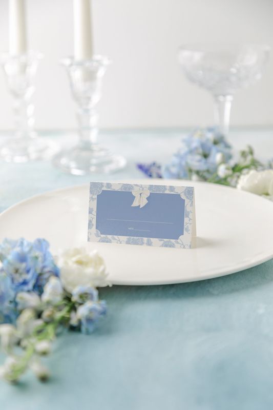 Printed Escort Cards - Blue Bow Baby Shower seating Cards - Preppy Blue Baby Shower Escort Cards - Blue Baby Sprinkle (20 escort cards)