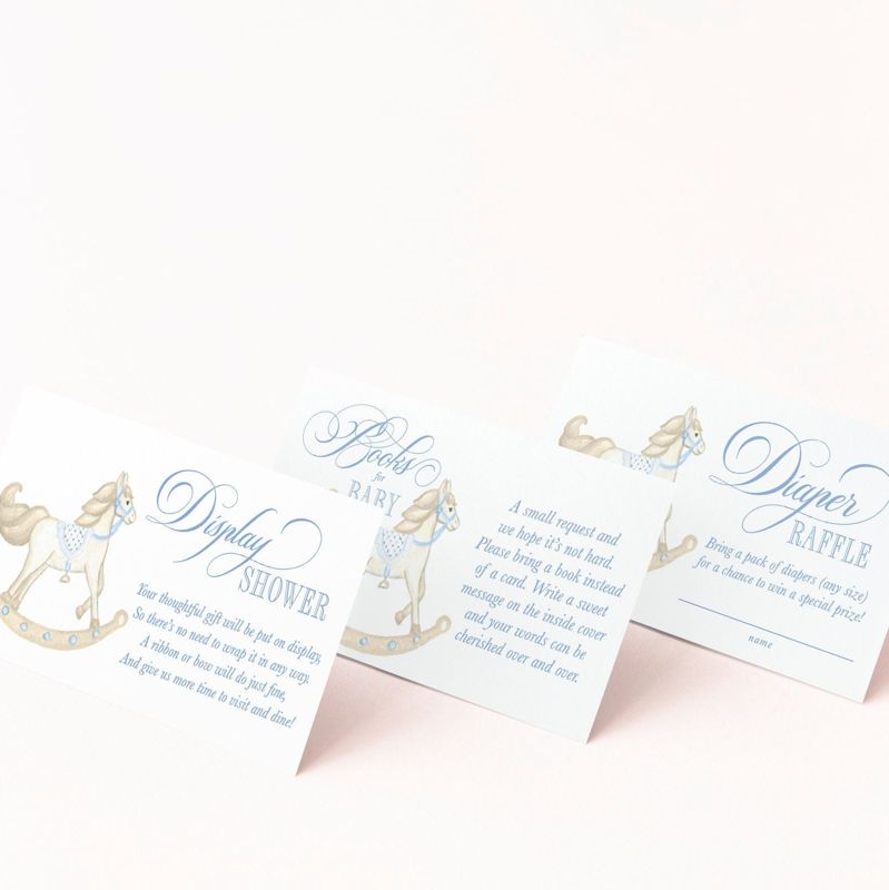 Rocking Horse Boy Baby Shower Books for Baby Insert Cards Printed with Rocking Horse - Baby Boy Sprinkle (20 printed cards | Books for Baby)