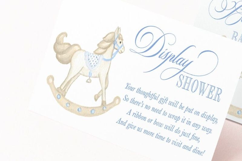 Rocking Horse Boy Baby Shower Books for Baby Insert Cards Printed with Rocking Horse - Baby Boy Sprinkle (20 printed cards | Books for Baby)