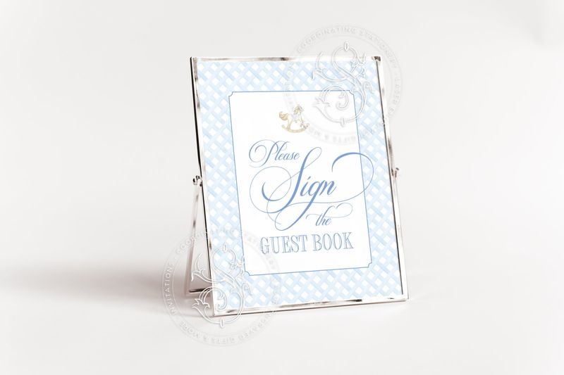 Guest book Sign for Rocking Horse Boy Baby Shower Printable 8x10