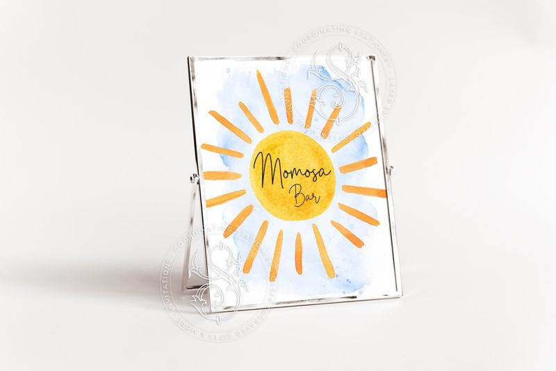 Momosa Bar Printable Sign for Sunshine Baby Boy Shower, Printable 8x10 INSTANT DOWNLOAD