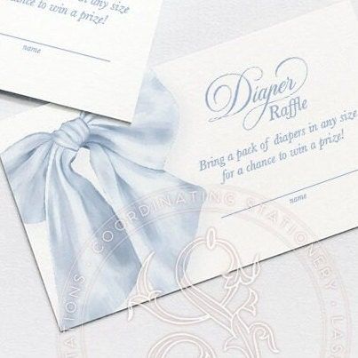 Boy Baby Shower Diaper Raffle Insert Card Blue Bow - Boy Baby Spinkle - Matching Printables INSTANT DOWNLOAD