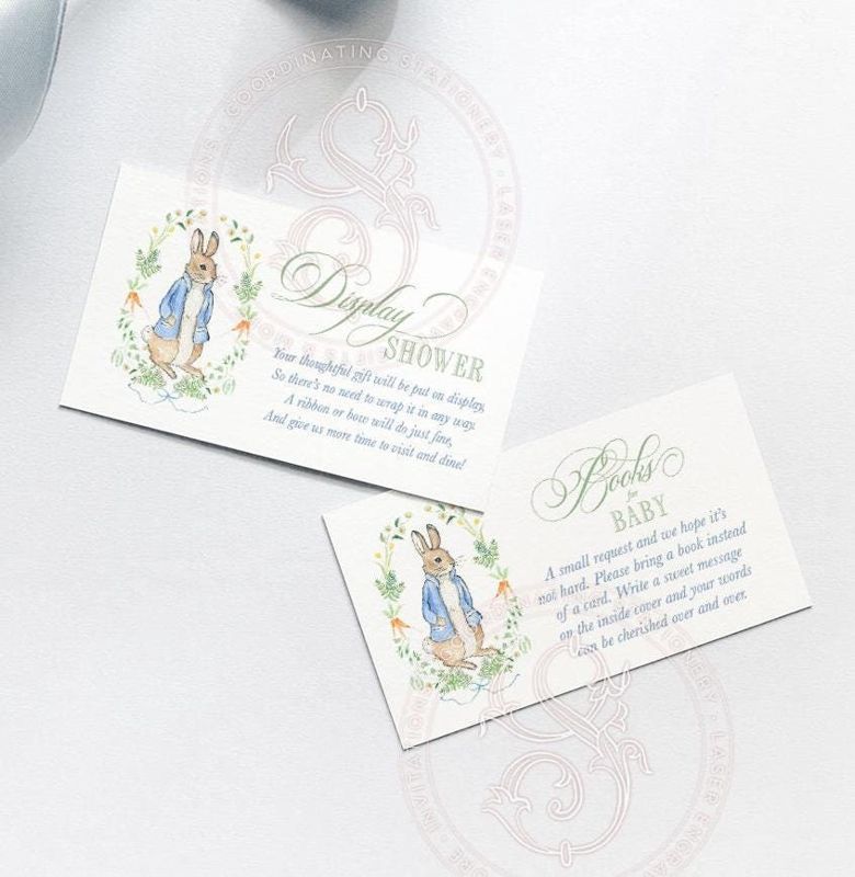 Rabbit Boy Baby Shower Books for Baby Insert Cards Printed - Baby Boy Sprinkle - Gender Neutral (20 printed cards | Books for Baby)