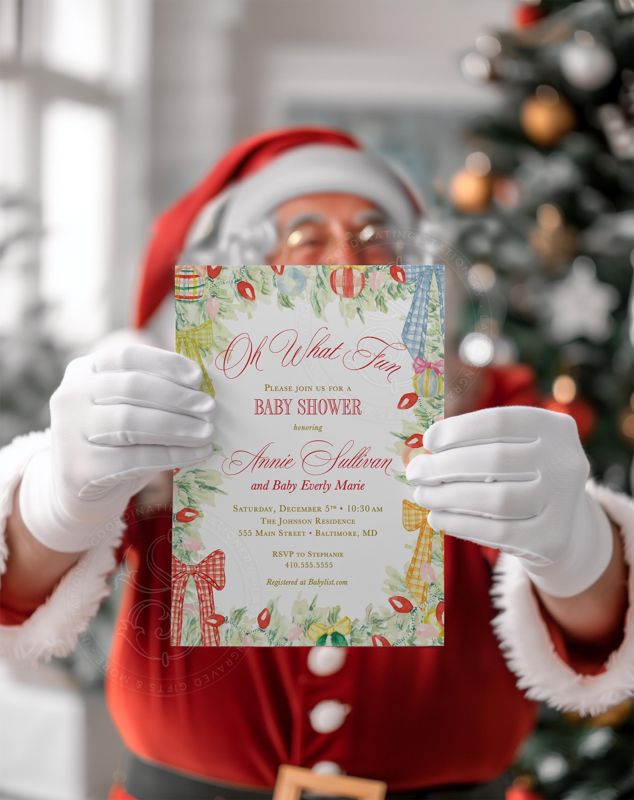 Christmas Baby Shower Invitations: Oh What Fun Winter Sprinkle