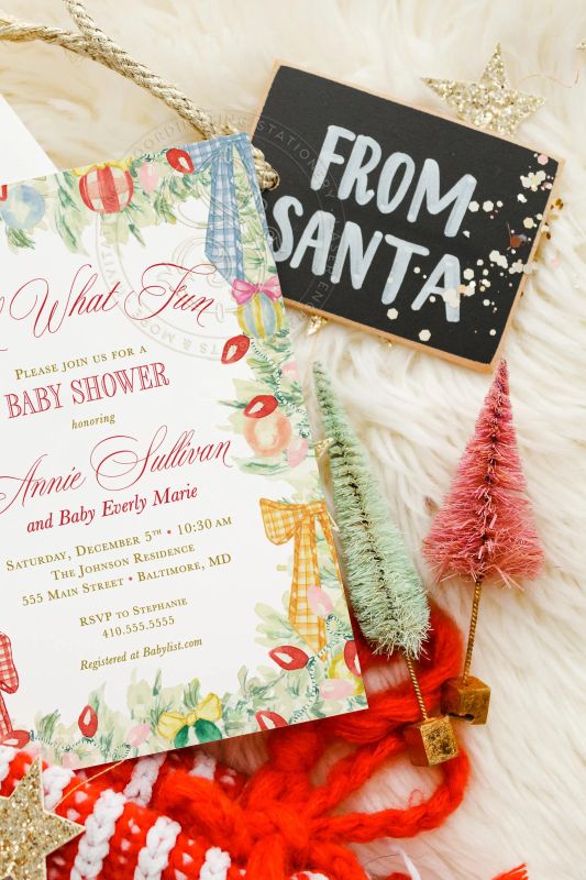 Christmas Baby Shower Invitations: Oh What Fun Winter Sprinkle