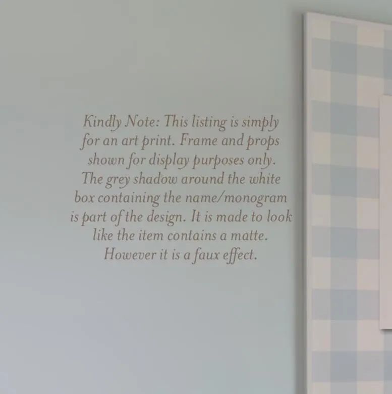 Over Crib Monogram and Name Art Print for Sage Green Baby Boy Nursery (5x7 | Portrait (frame NOT included))