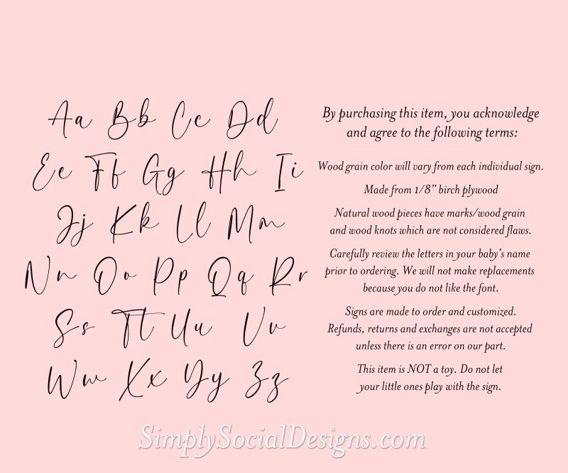 Golf Baby Boy Name and Birth Stats Announcement Sign for Hospital (4" inches)