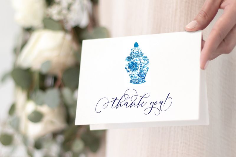 Chinoiserie Ginger Jar Thank You Notes (20 printed notes)