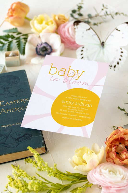 Girl Baby Shower Invitation Baby in Bloom Daisy Baby Girl Sprinkle Summer Flower Party (10 printed invitations, Plain White Envelopes)