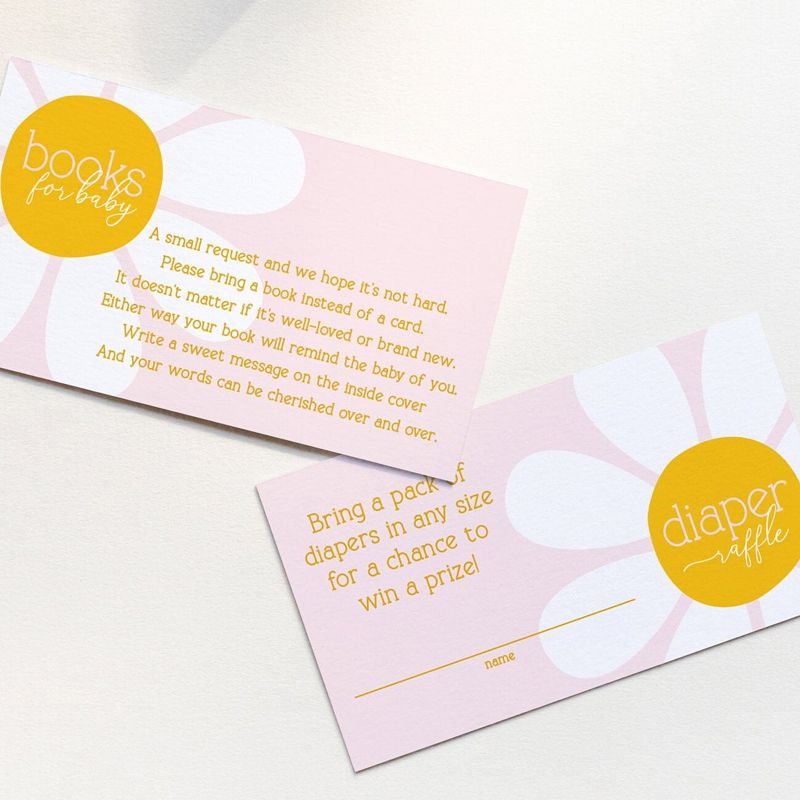 Baby in Bloom Baby Shower Diaper Raffle Insert Cards or Books for Baby insert cards Printed (20 printed cards, Books for Baby)