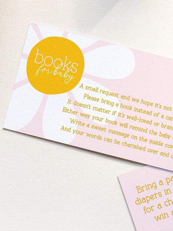 Baby in Bloom Baby Shower Diaper Raffle Insert Cards or Books for Baby insert cards Printed (20 printed cards, Books for Baby)