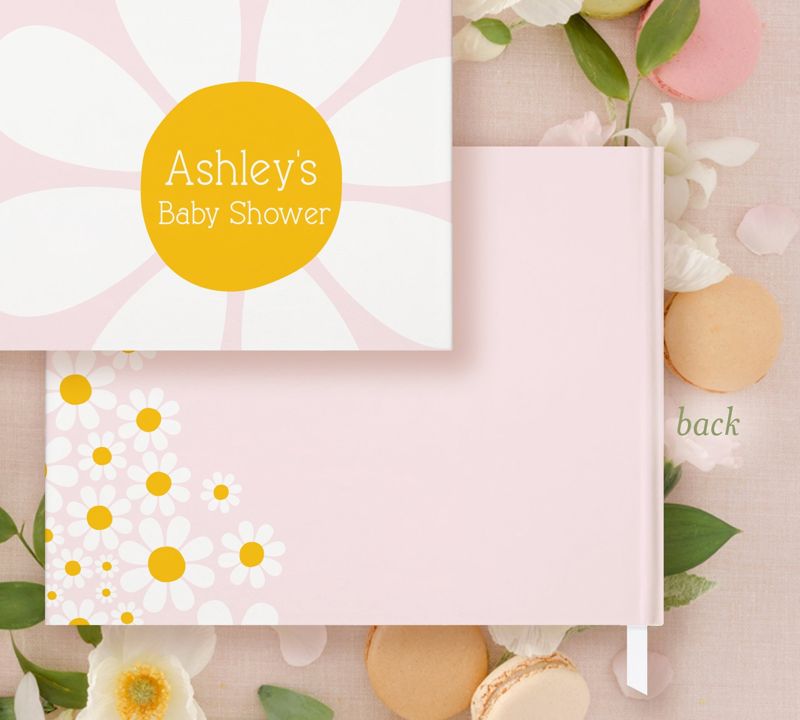Guest Book for Baby in Bloom Girl Shower - Daisy Blank Book - Custom Guestbook - Baby Shower Gift - Personalized Guestbook