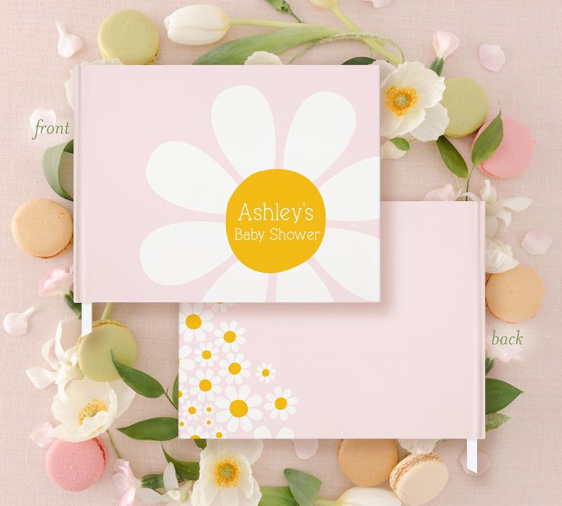 Guest Book for Baby in Bloom Girl Shower - Daisy Blank Book - Custom Guestbook - Baby Shower Gift - Personalized Guestbook