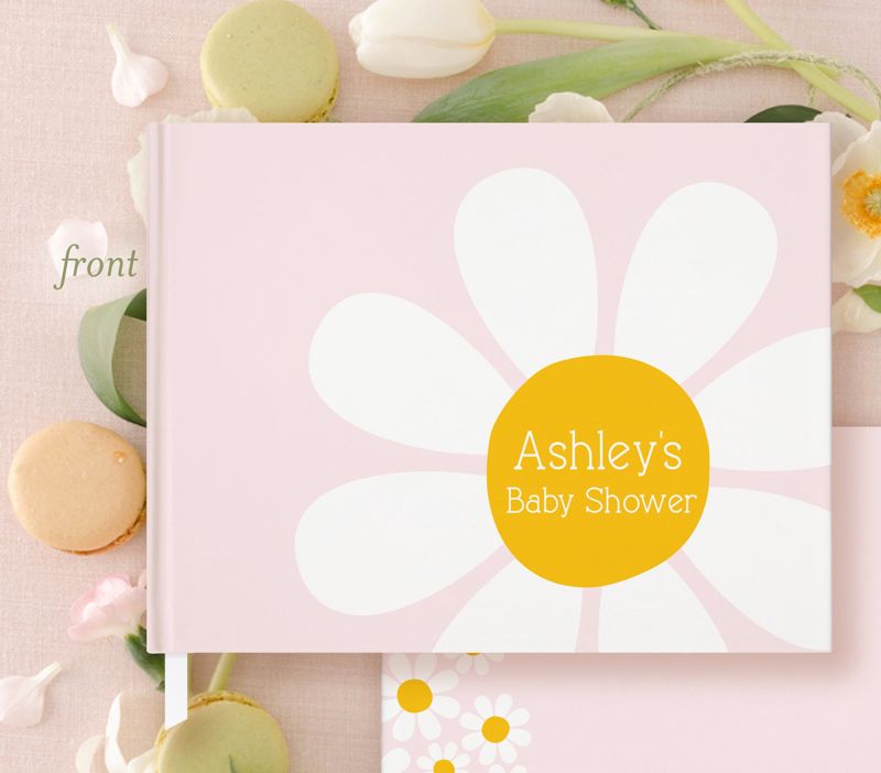 Guest Book for Baby in Bloom Girl Shower - Daisy Blank Book - Custom Guestbook - Baby Shower Gift - Personalized Guestbook