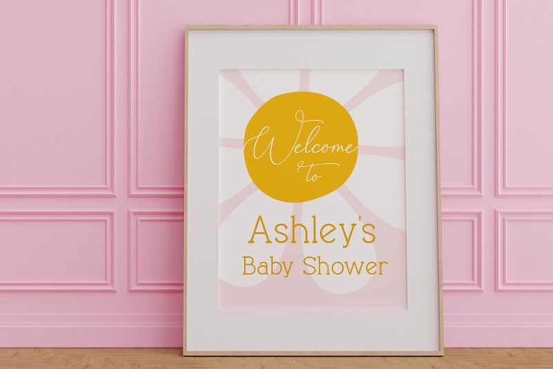 Printable Daisy Baby Shower Welcome Sign 18x24 - Baby in Bloom sprinkle