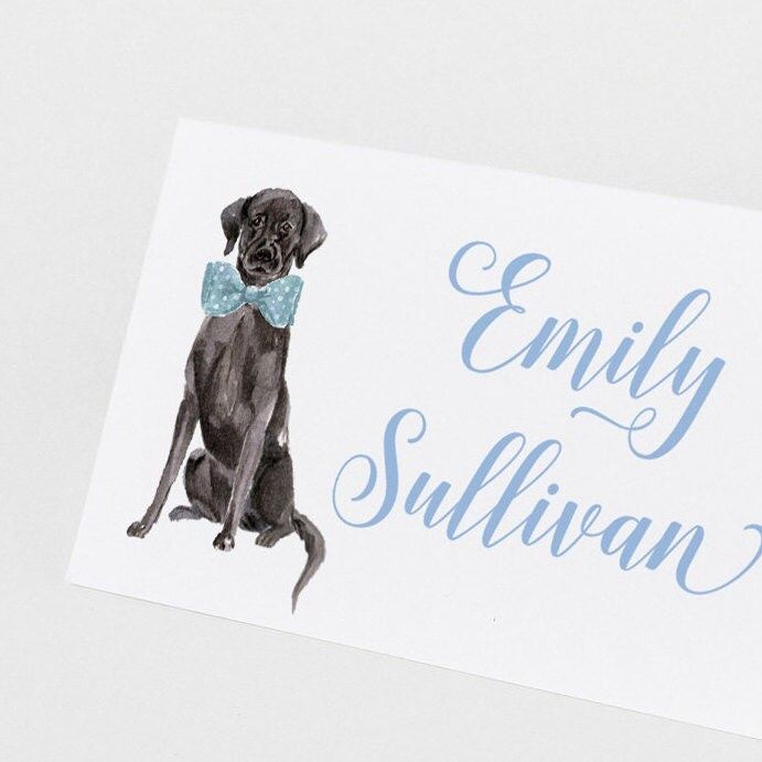 Printed Escort Cards for Baby Shower - Labrador Retriever Place Cards - Personalized Seating Cards with Dog Puppy (10 escort cards | Pink)