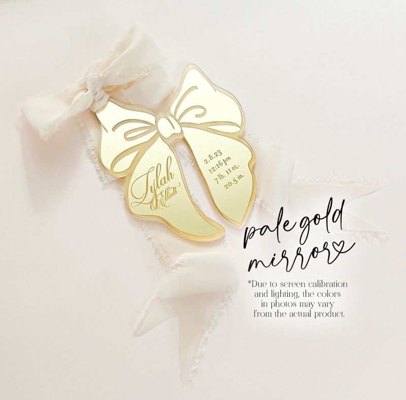Keepsake Christmas Ornament Baby Girl baby’s First christmas ornament birth statistic ornament birth information stats (Rose Gold Mirror)