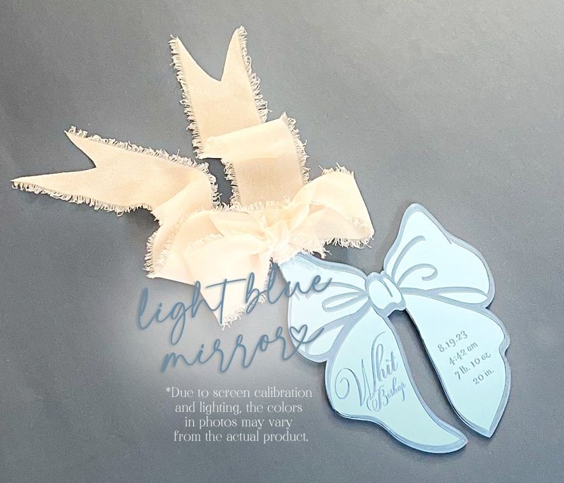 Keepsake Christmas Ornament Baby Girl baby’s First christmas ornament birth statistic ornament birth information stats (Rose Gold Mirror)