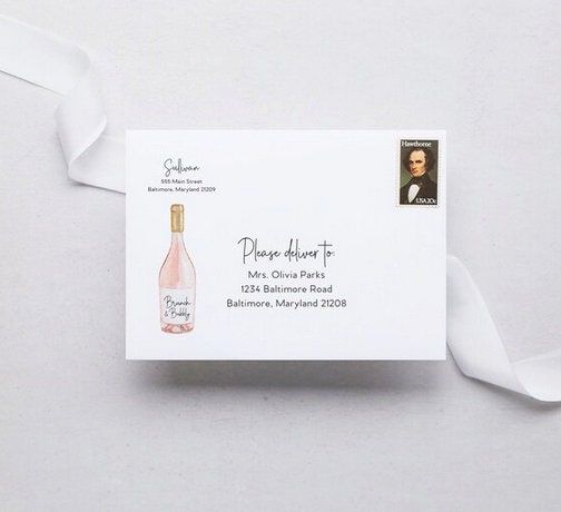 Rosé Before the Big Day Invitations - Rosé All Day Bridal Shower Invitation - Brunch with the Bride - Rosé Party - Pink Bridal Shower (10 printed invitations | Plain White Envelopes)