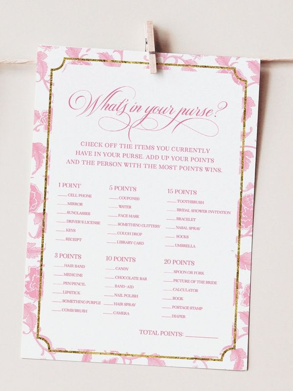 Bridal Shower Games Bundle - Pink Chinoiserie Printable Games - Bridal Bingo - Guess Who Said it - What's in your purse - Wishes for bride