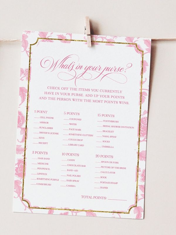 Bridal Shower Games Bundle - Pink Chinoiserie Printable Games - Bridal Bingo - Guess Who Said it - What's in your purse - Wishes for bride