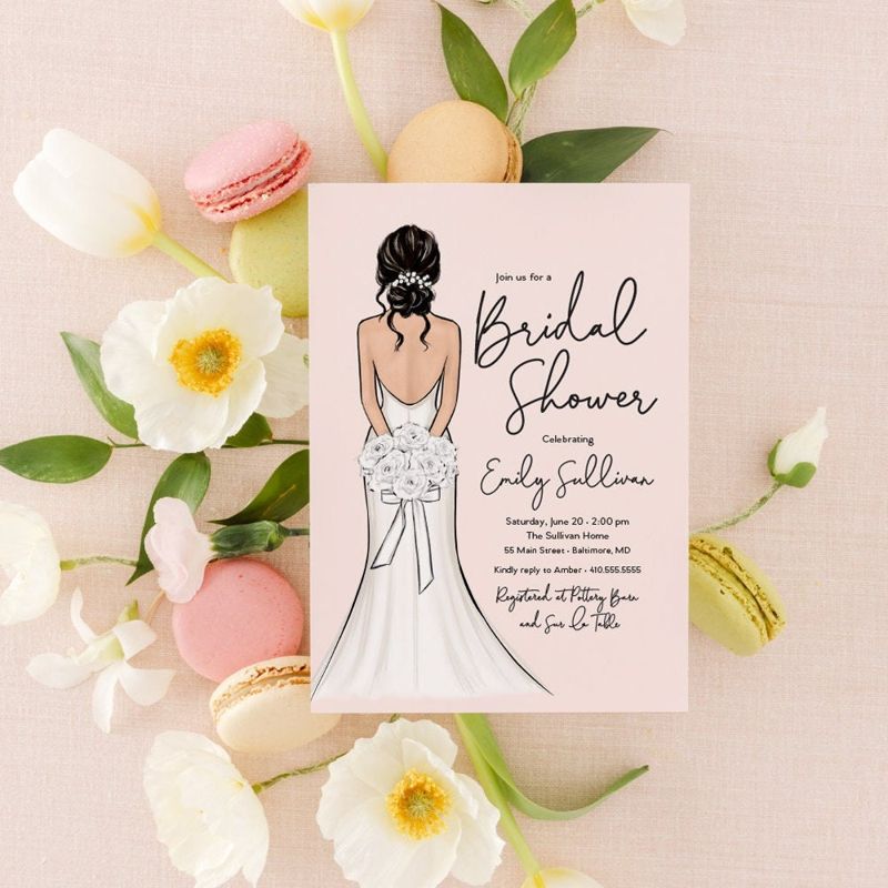 Bridal Shower Invitations - Wedding Shower Invites - Bridal Tea - Bridesmaids Luncheon - Bridal Brunch (10 printed invitations | Plain White Envelopes)