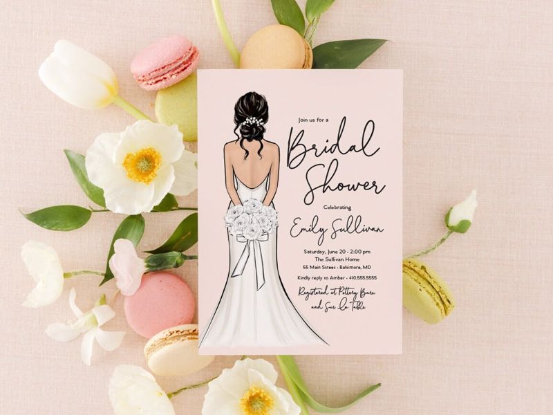 Bridal Shower Invitations - Wedding Shower Invites - Bridal Tea - Bridesmaids Luncheon - Bridal Brunch (10 printed invitations | Plain White Envelopes)