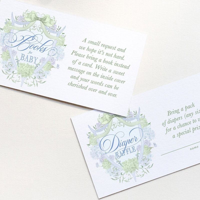 Boy Baby Shower Books for Baby or Diaper Raffle Insert Cards Printed - Baby Boy Sprinkle (20 printed cards | Diaper Raffle)