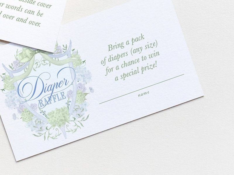 Boy Baby Shower Books for Baby or Diaper Raffle Insert Cards Printed - Baby Boy Sprinkle (20 printed cards | Diaper Raffle)