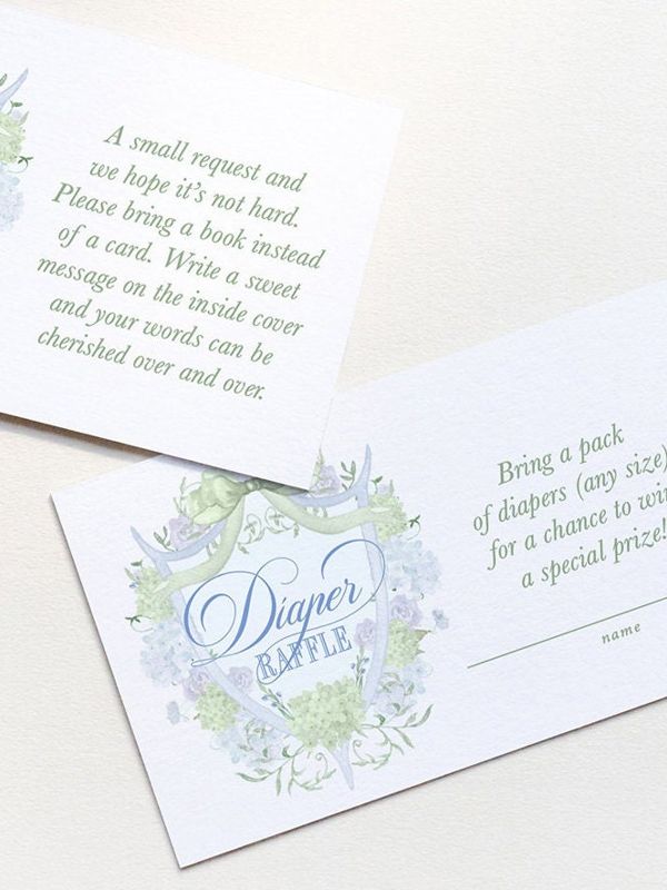 Boy Baby Shower Books for Baby or Diaper Raffle Insert Cards Printed - Baby Boy Sprinkle (20 printed cards | Diaper Raffle)