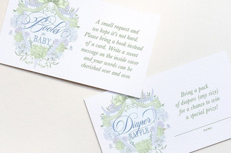 Boy Baby Shower Books for Baby or Diaper Raffle Insert Cards Printed - Baby Boy Sprinkle (20 printed cards | Diaper Raffle)