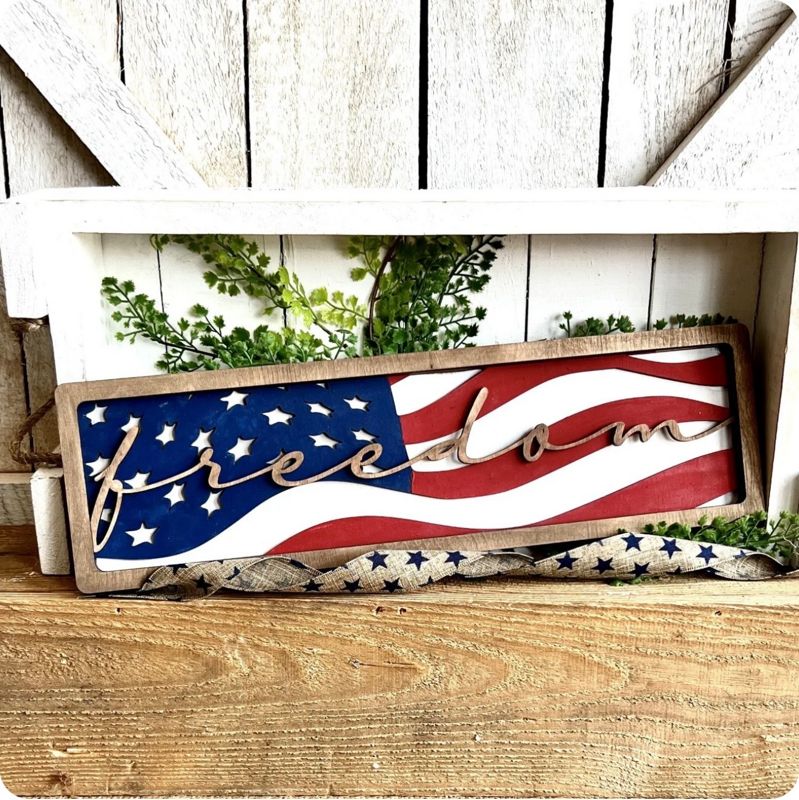 Sip and Paint 6-25-26 (Freedom Flag shelf sitter 18"x5.5")