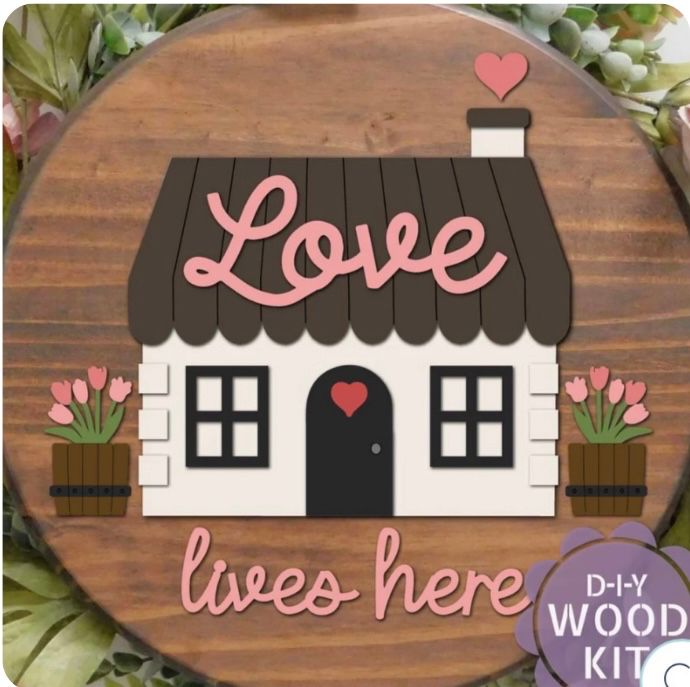 $20 door hanger sip and paint 7-6-26 (Love Lives Here 15")