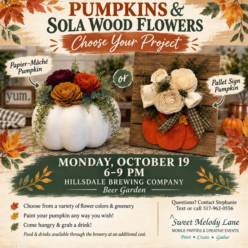 Sip and Create 10-19 (Paper-mache pumpkin)