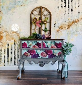 Floral Romance Transfer, Rub on transfer, furniture transfer, Belles and Whistles, Dixie Belle Transfers