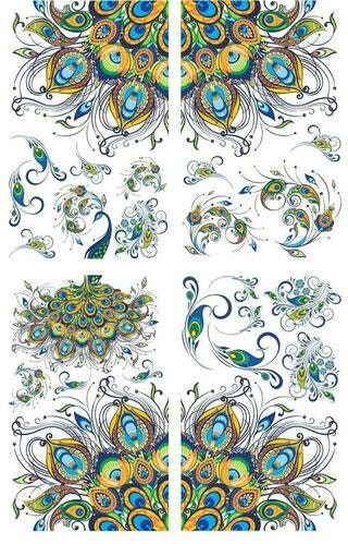 Retro Peacock transfer, Rub on transfer, furniture transfer, Belles and Whistles, Dixie Belle Transfers