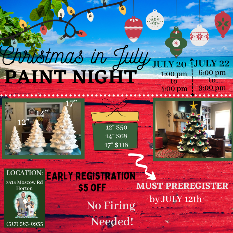Vintage Christmas Tree and Vintage Truck (Monday July 22 at 6:00-9:00 pm TRUCK)