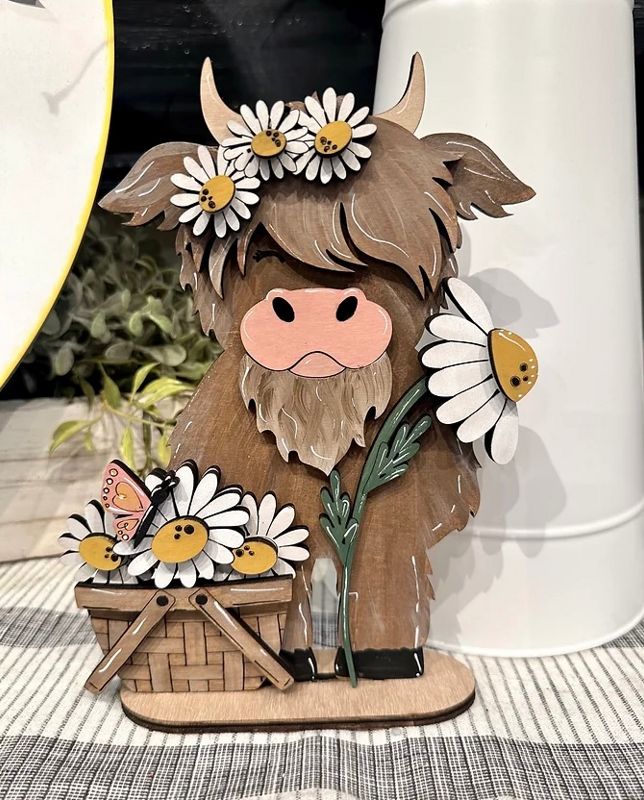 Spring 3 (Highland Cow Shelf sitter )