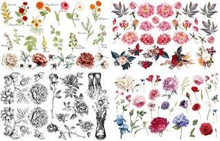 Vintage Floral Transfer, Rub on transfer, furniture transfer, Belles and Whistles, Dixie Belle Transfers