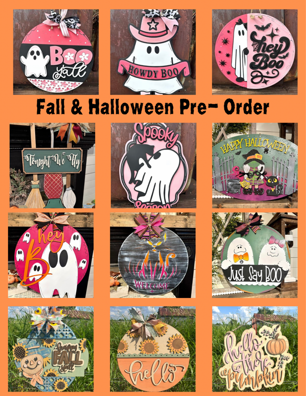 Fall & Halloween Door Hangers Pre-Order (Take Home Kit (includes paint and glue) )