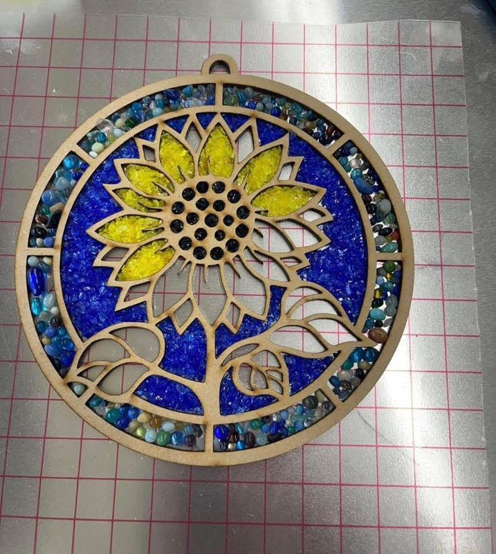6" sunflower suncatcher