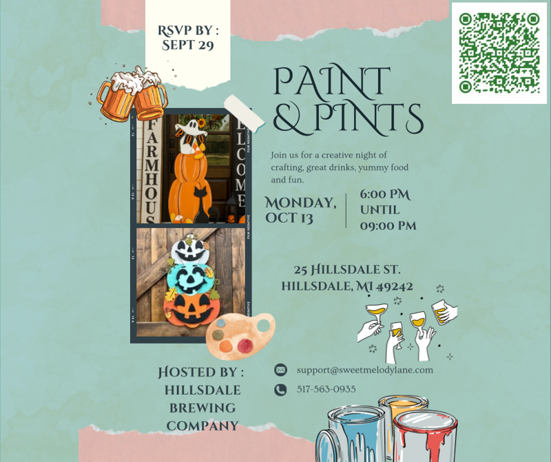 Craft night at Hillsdale brewing Company (Stacked Pumpkin & ghost )