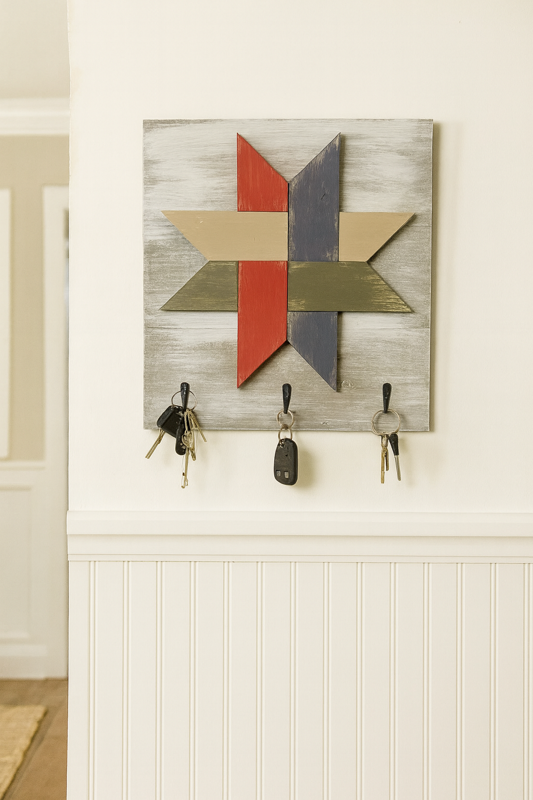 Pints & Paint Patina Edition (Barn Quilt Keyholder 15"x17")