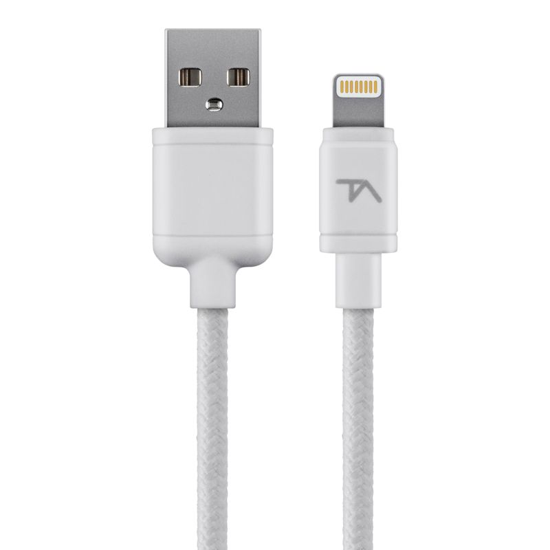 Tech Armor Apple MFi Certified Lightning Cable to USB A - 6FT White - Tough-Braided Extra-Strong Jacket - Sync/Charge iPhone & iPad